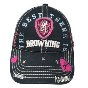 The Best There Is Browning Strapback Baseball Cap Black One Size Embroidered